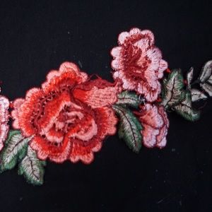 Embroidery rose designed skort